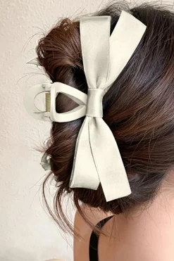 Outlet Dear-Lover Bow Decor Large Hair Claw Clip White
