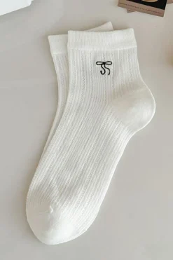 Hot Dear-Lover Bow Knot Ankle Socks White