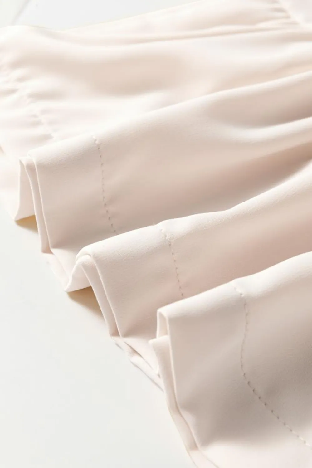 Online Dear-Lover Bow Tie Short Puff Sleeve Ruffle Hem Blouse White