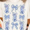 Online Dear-Lover Bowknot Bunny Graphic Easter Fashion T Shirt White