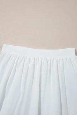 Discount Dear-Lover Bubble Mini Skirt with Pockets White