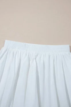 Discount Dear-Lover Bubble Mini Skirt with Pockets White