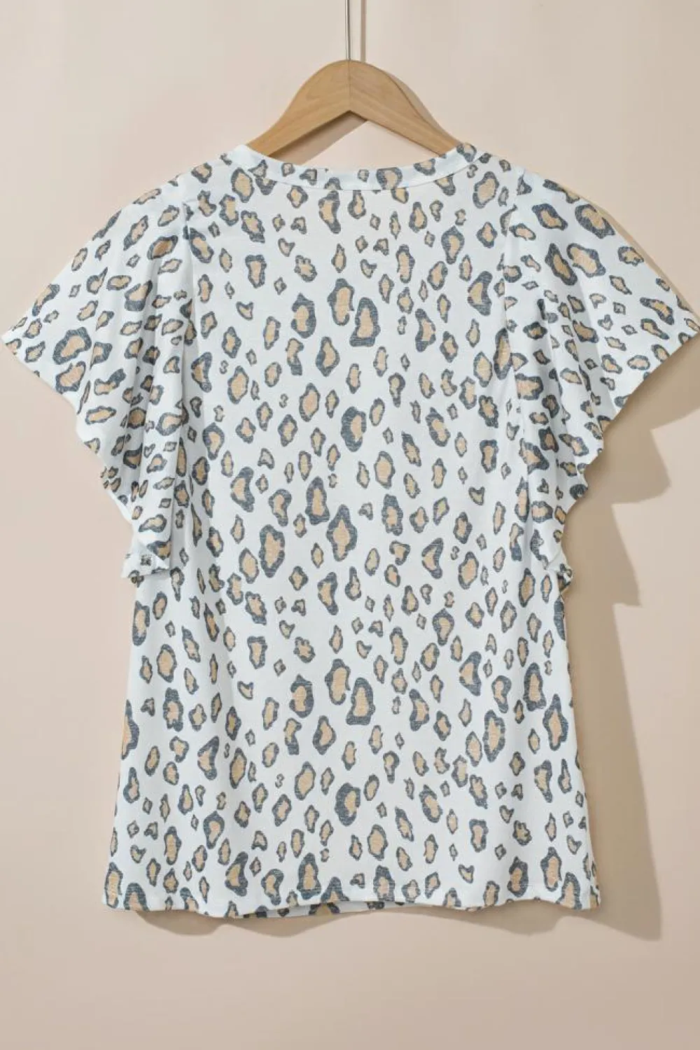 Best Dear-Lover Butterfly Sleeve Leopard Print Top White