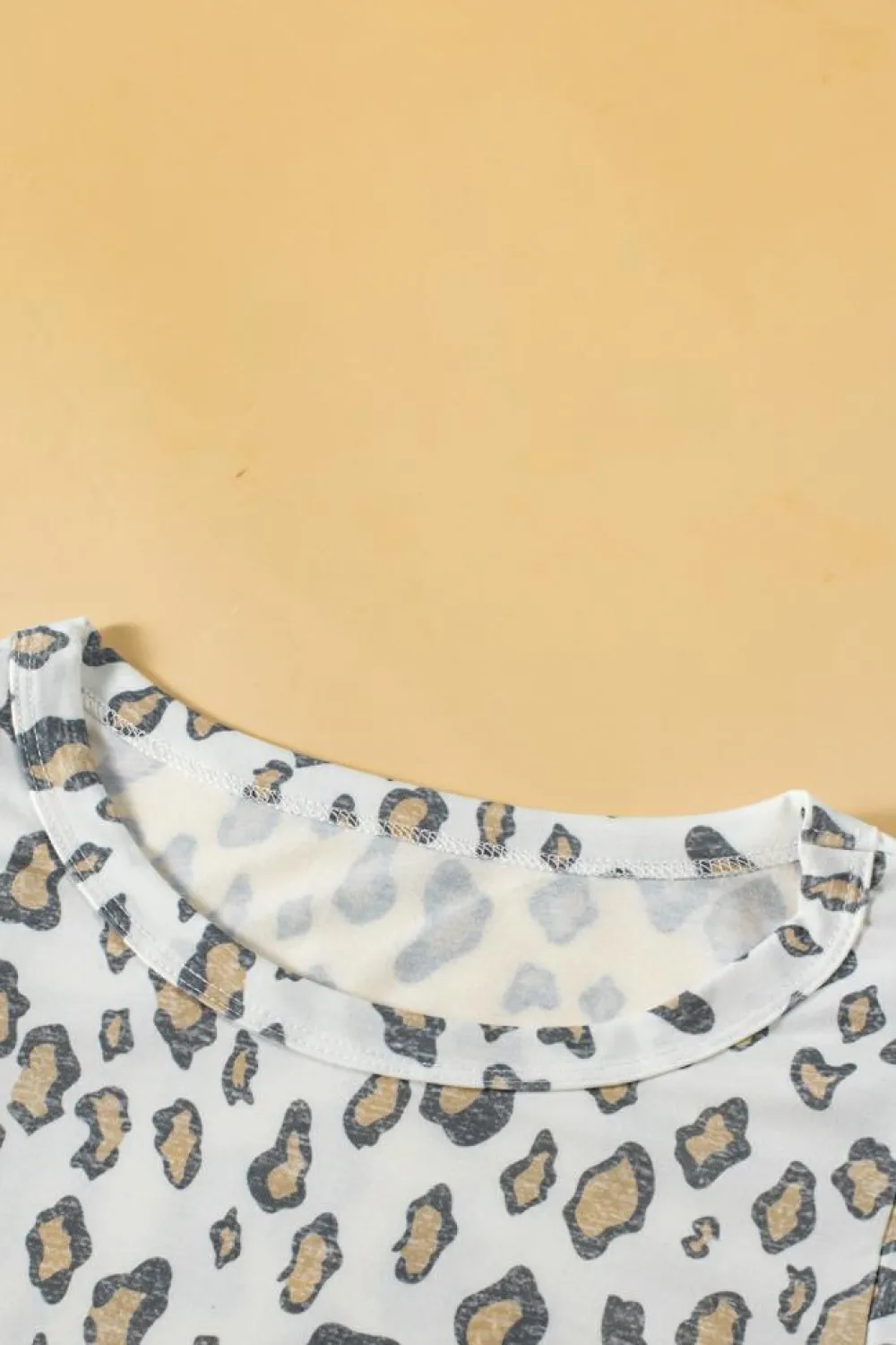 Best Dear-Lover Butterfly Sleeve Leopard Print Top White