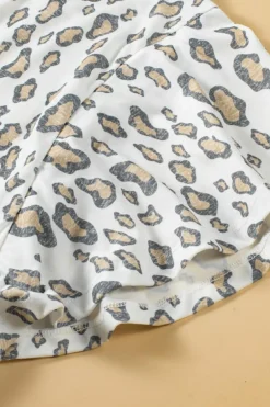 Best Dear-Lover Butterfly Sleeve Leopard Print Top White