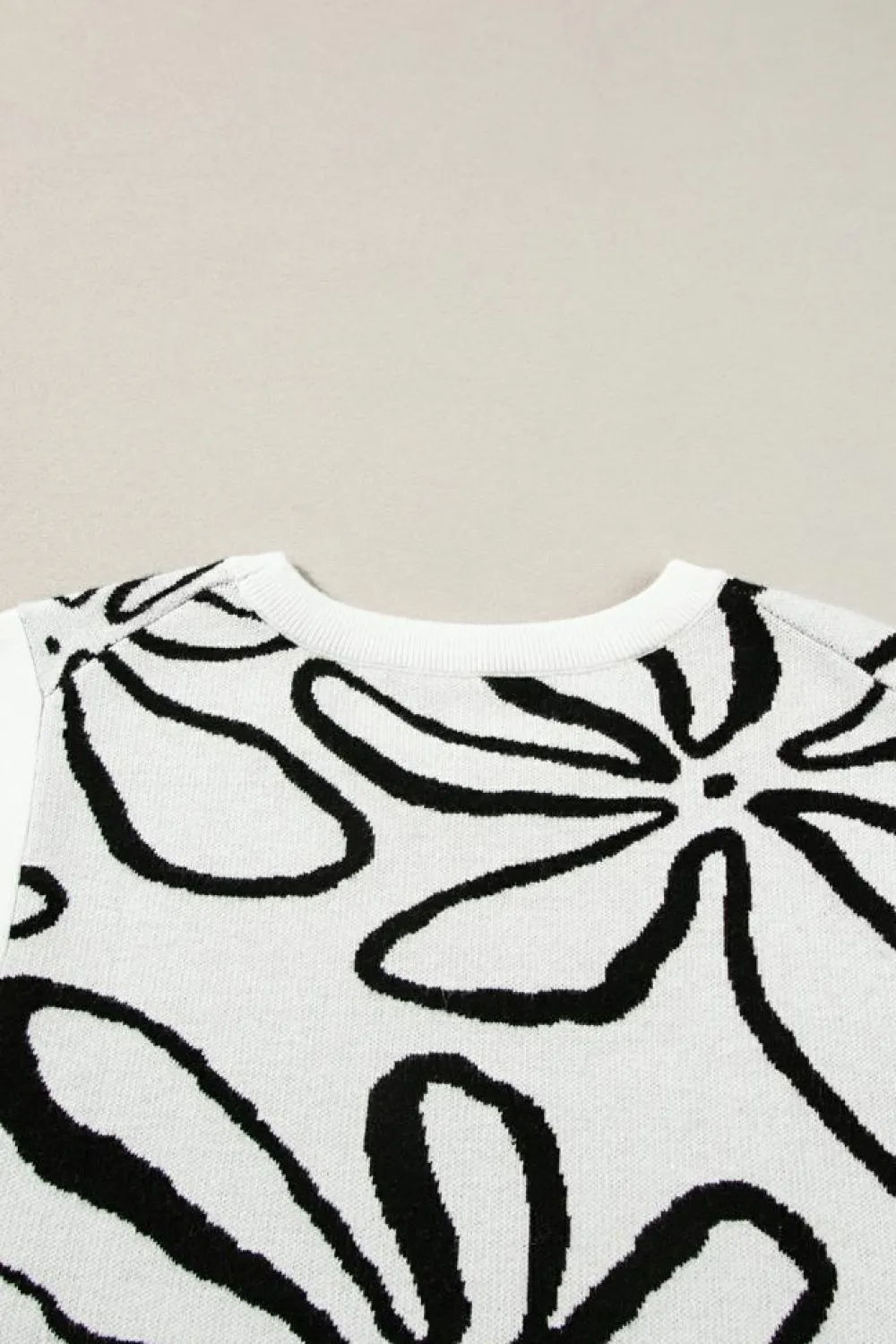 Outlet Dear-Lover Button Sides Sleeveless Floral Knitted Top White