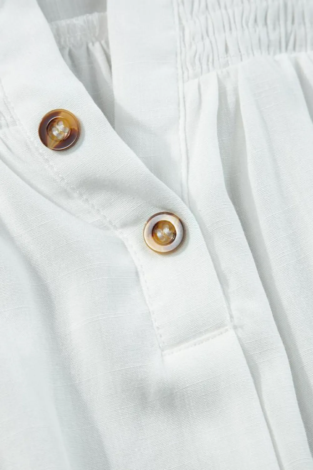 Outlet Dear-Lover Button Split Neck Ruffled Trim Tank Top White