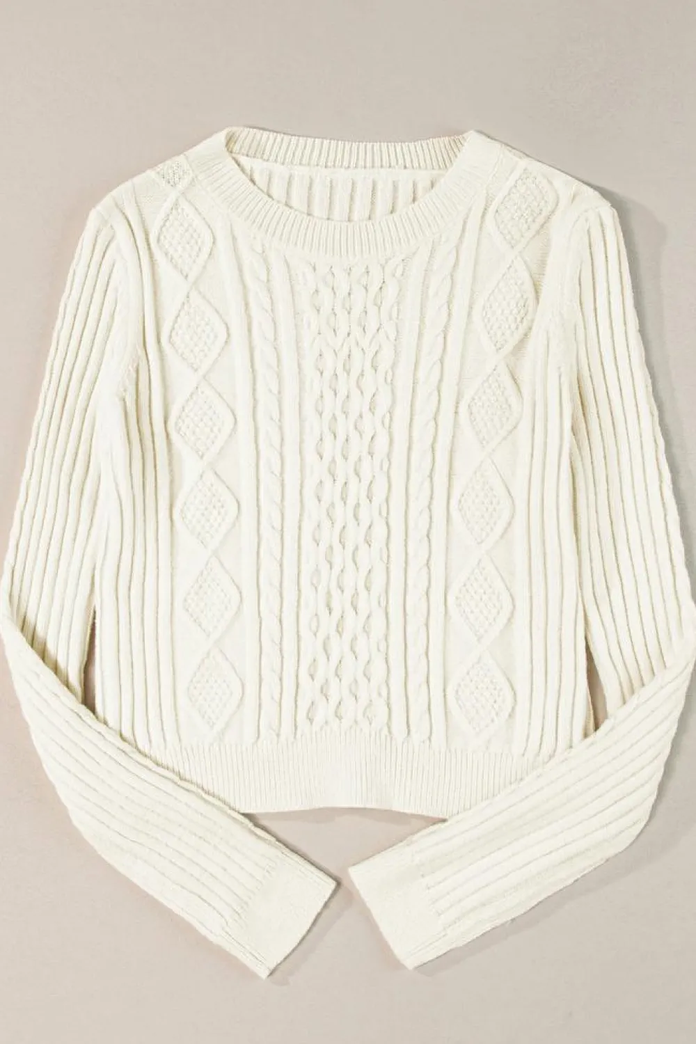 Outlet Dear-Lover Cable Knit Cropped Sweater White