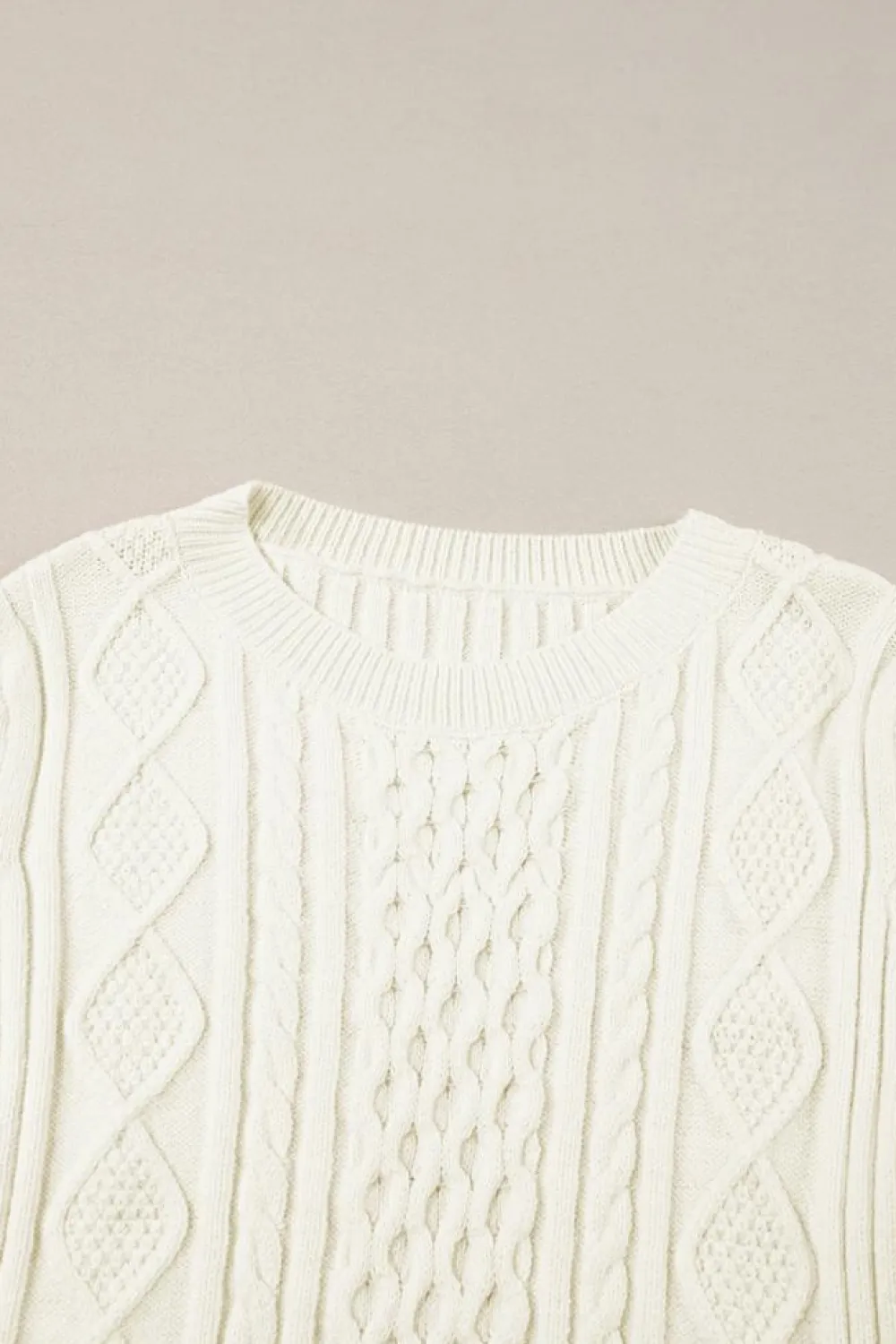 Outlet Dear-Lover Cable Knit Cropped Sweater White
