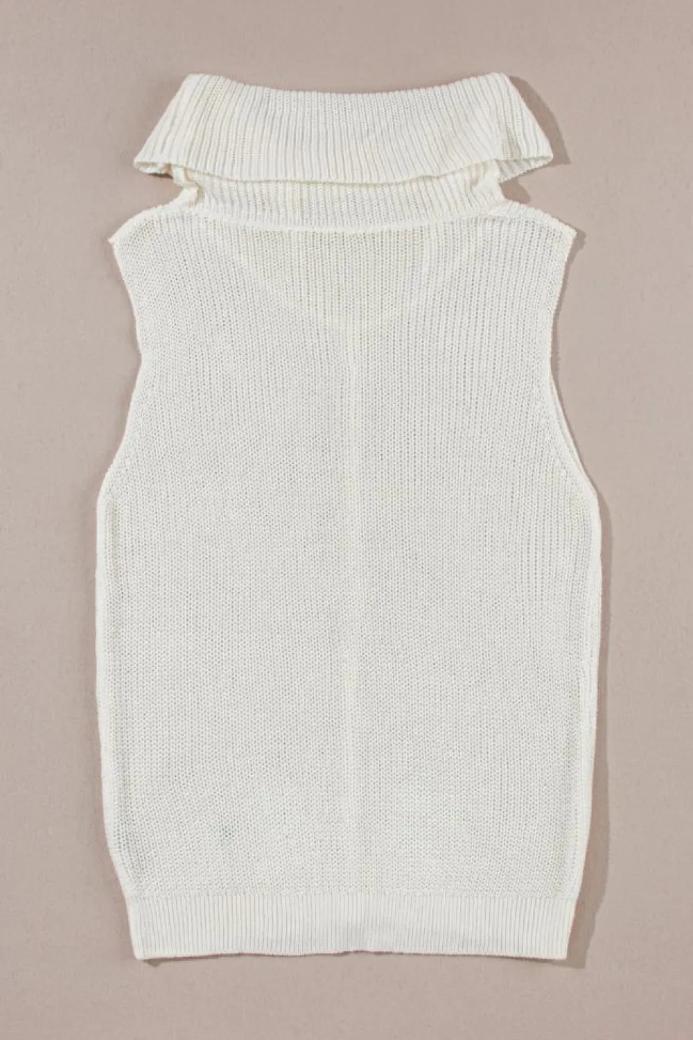 Sale Dear-Lover Central Seam Cowl Neck Sweater Vest White