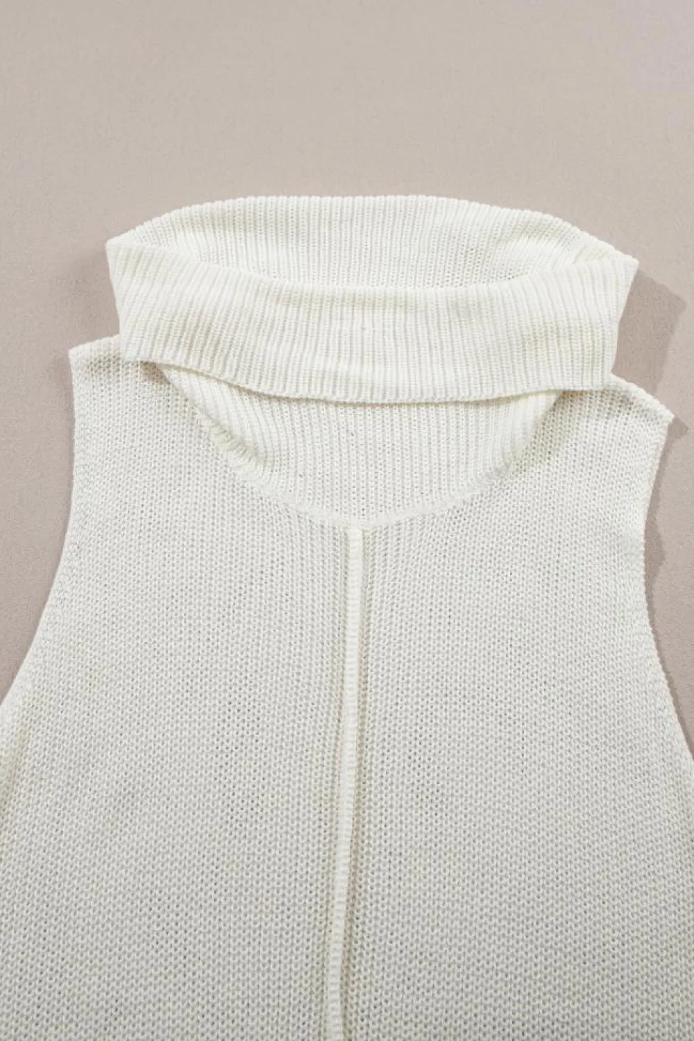 Sale Dear-Lover Central Seam Cowl Neck Sweater Vest White