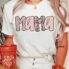 Outlet Dear-Lover Checkered Floral MaMa Graphic Crewneck T Shirt White