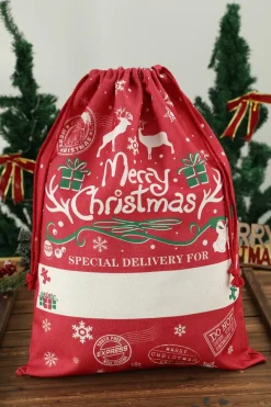 Clearance Dear-Lover Christmas Drawstring Large Gift Bag 50*66cm White