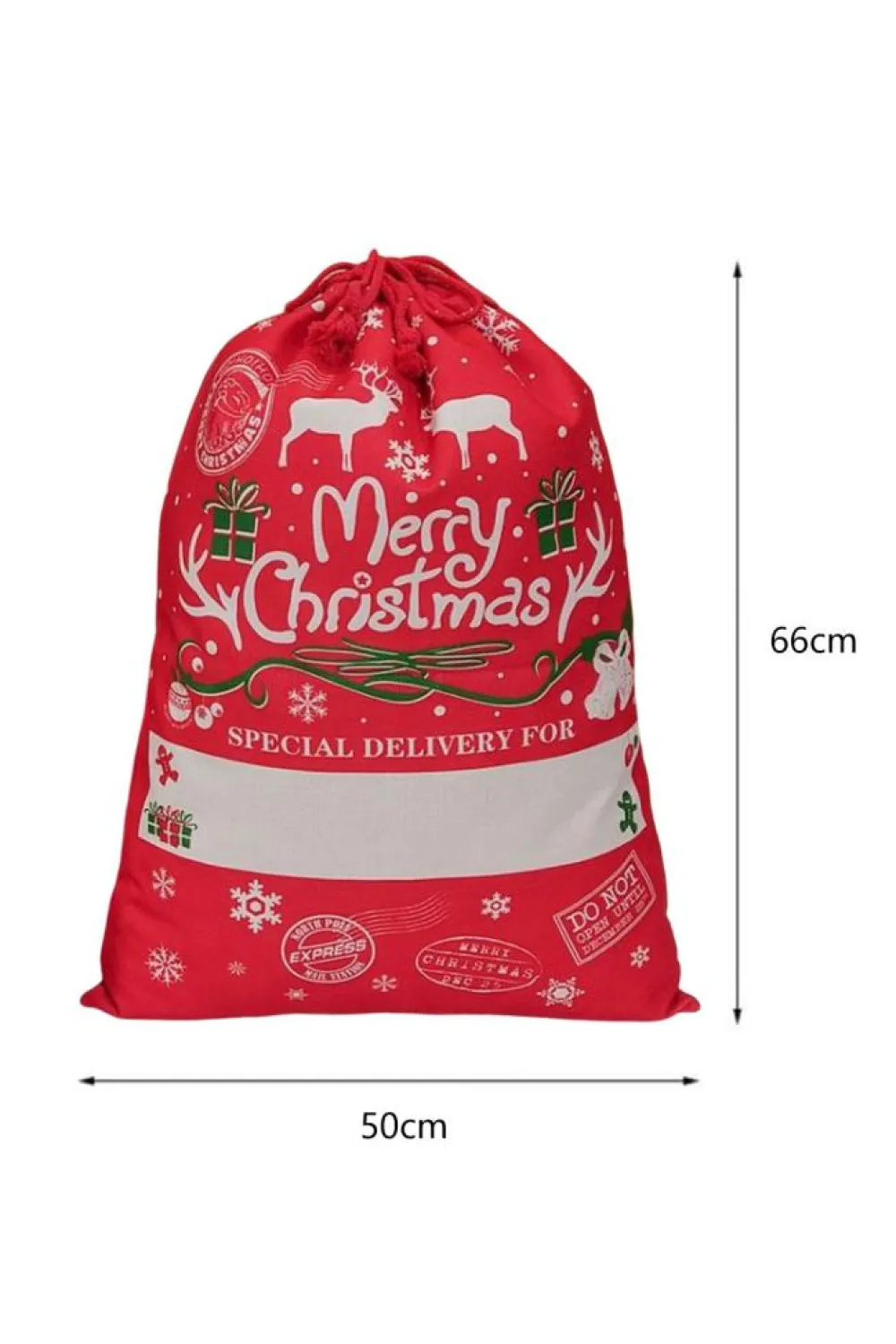 Clearance Dear-Lover Christmas Drawstring Large Gift Bag 50*66cm White