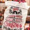 Clearance Dear-Lover Christmas Pattern Print Drawstring Large Gift Sack White