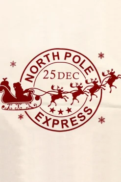 Clearance Dear-Lover Christmas Santa Claus Elk Letter Print Drawstring Gift Sack Bag White
