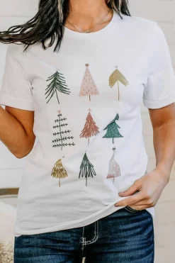 Discount Dear-Lover Christmas Tree Graphic Tee White