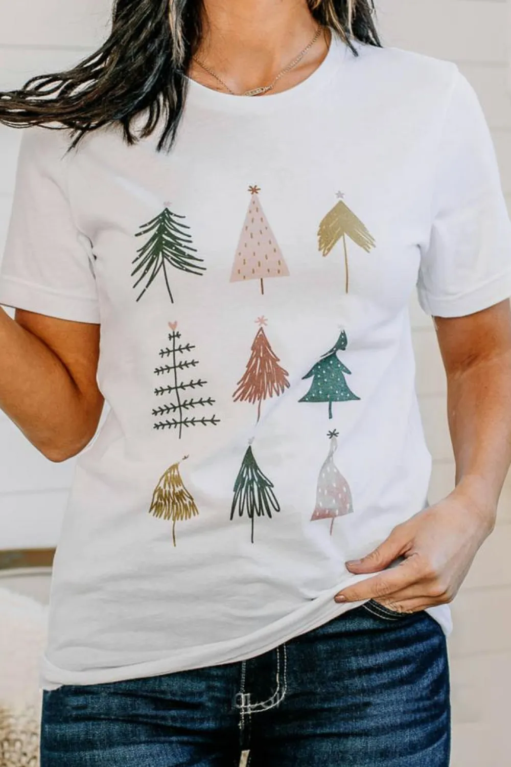 Discount Dear-Lover Christmas Tree Graphic Tee White