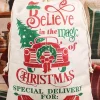 Outlet Dear-Lover Christmas Tree Truck Print Drawstring Large Gift Bag White