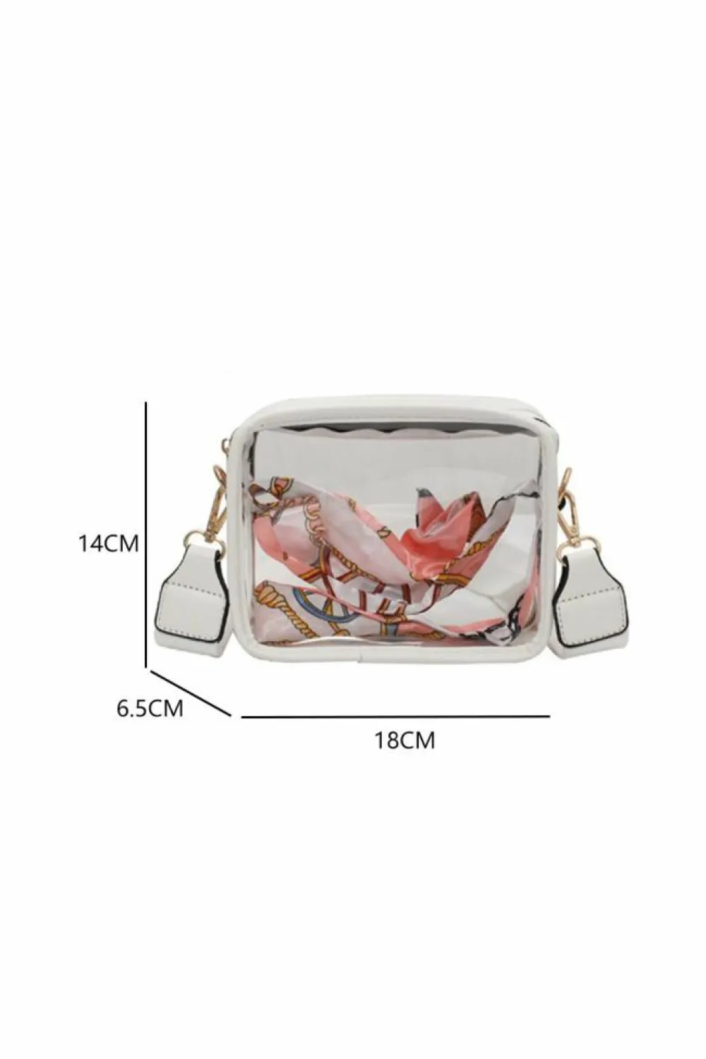 Online Dear-Lover Clear PVC Leather Strap Crossbody Bag White