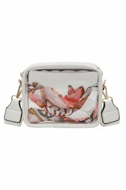 Online Dear-Lover Clear PVC Leather Strap Crossbody Bag White