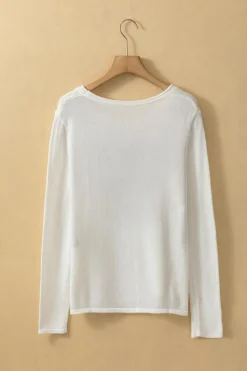 Clearance Dear-Lover COFFEE BEACH REPEAT Graphic Sweater White