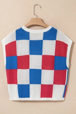 Outlet Dear-Lover Color Block Cap Sleeve Sweater White