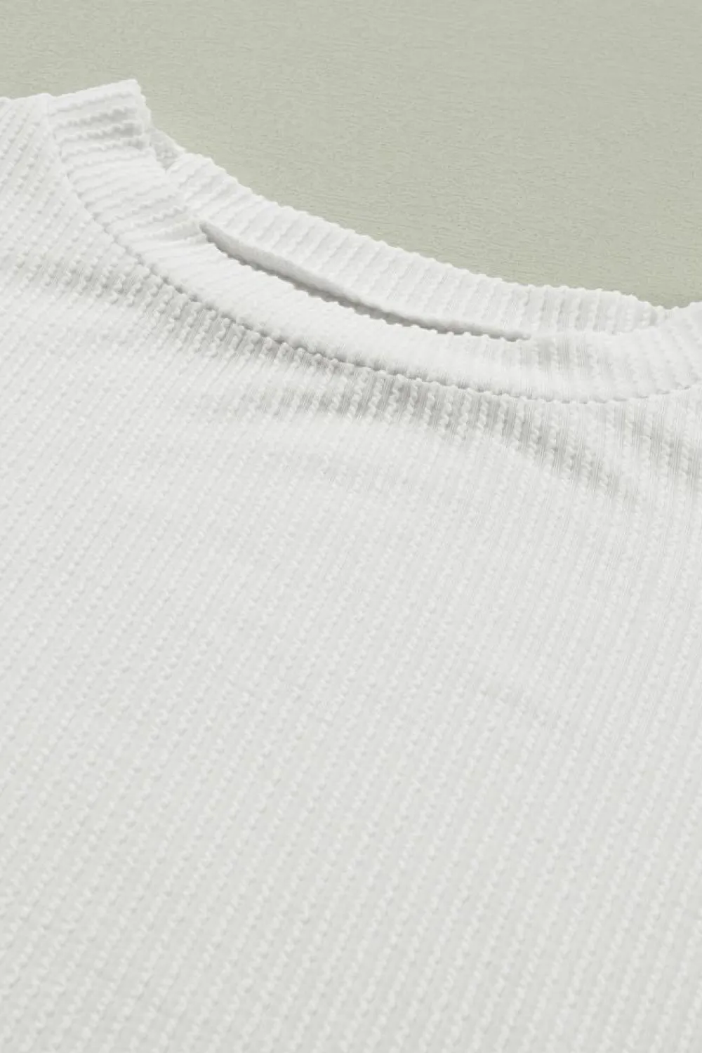 Discount Dear-Lover Color Block Ribbed Knit Quarter Sleeve Top White