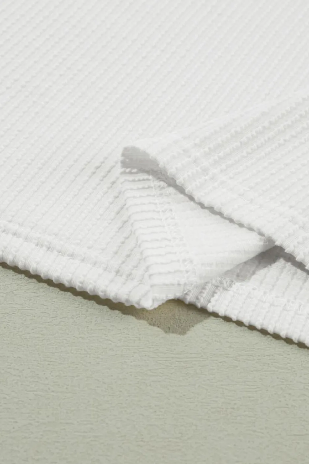 Discount Dear-Lover Color Block Ribbed Knit Quarter Sleeve Top White
