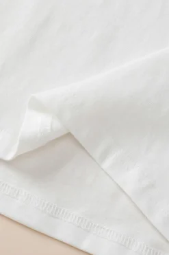 Sale Dear-Lover Colorblock Star Patched Half Sleeve Oversized Tee White