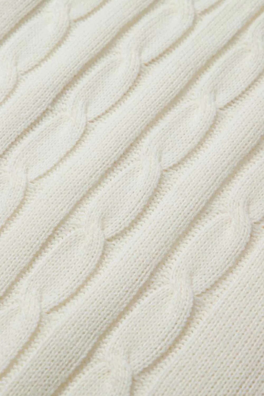 Fashion Dear-Lover Colorblock V Neck Cap Sleeve Cable Knit Sweater White