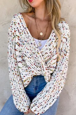 Outlet Dear-Lover Confetti Reversible Twist Sweater White