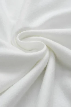 Best Dear-Lover Contrast Lace Sleeve Keyhole Decor Top White