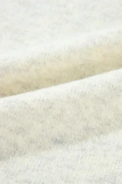 Clearance Dear-Lover Contrast Stitch Detail Ribbed Trim Sweater White