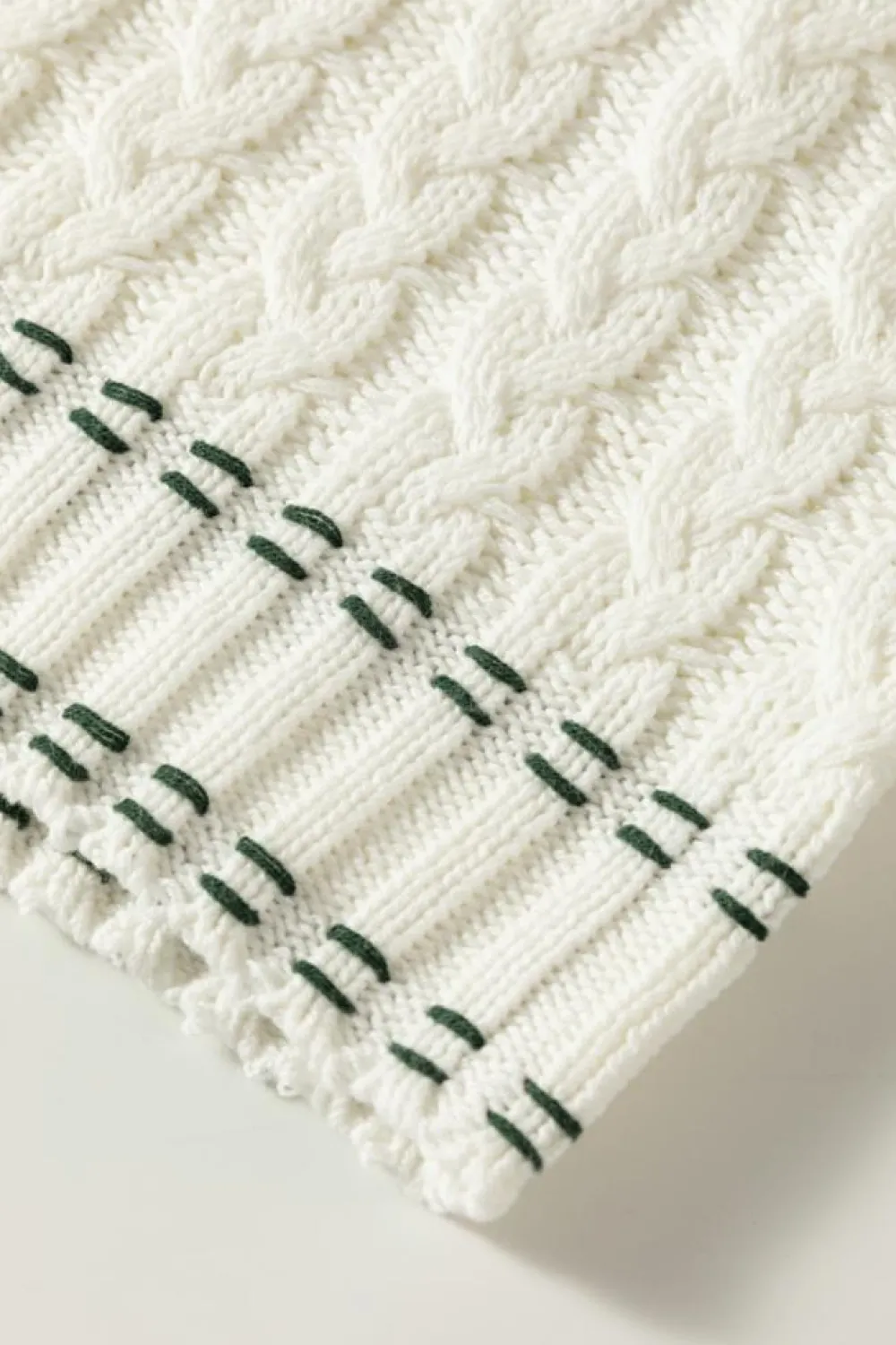 Outlet Dear-Lover Contrast Trim V Neck Cable Knit Sweater Vest White