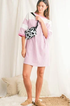 New Dear-Lover Cow Pattern Print Buckle Wide Belt Inclined Shoulder Bag White