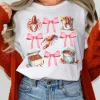 Sale Dear-Lover Crawfish Boil Bow Graphic Crewneck Tee White