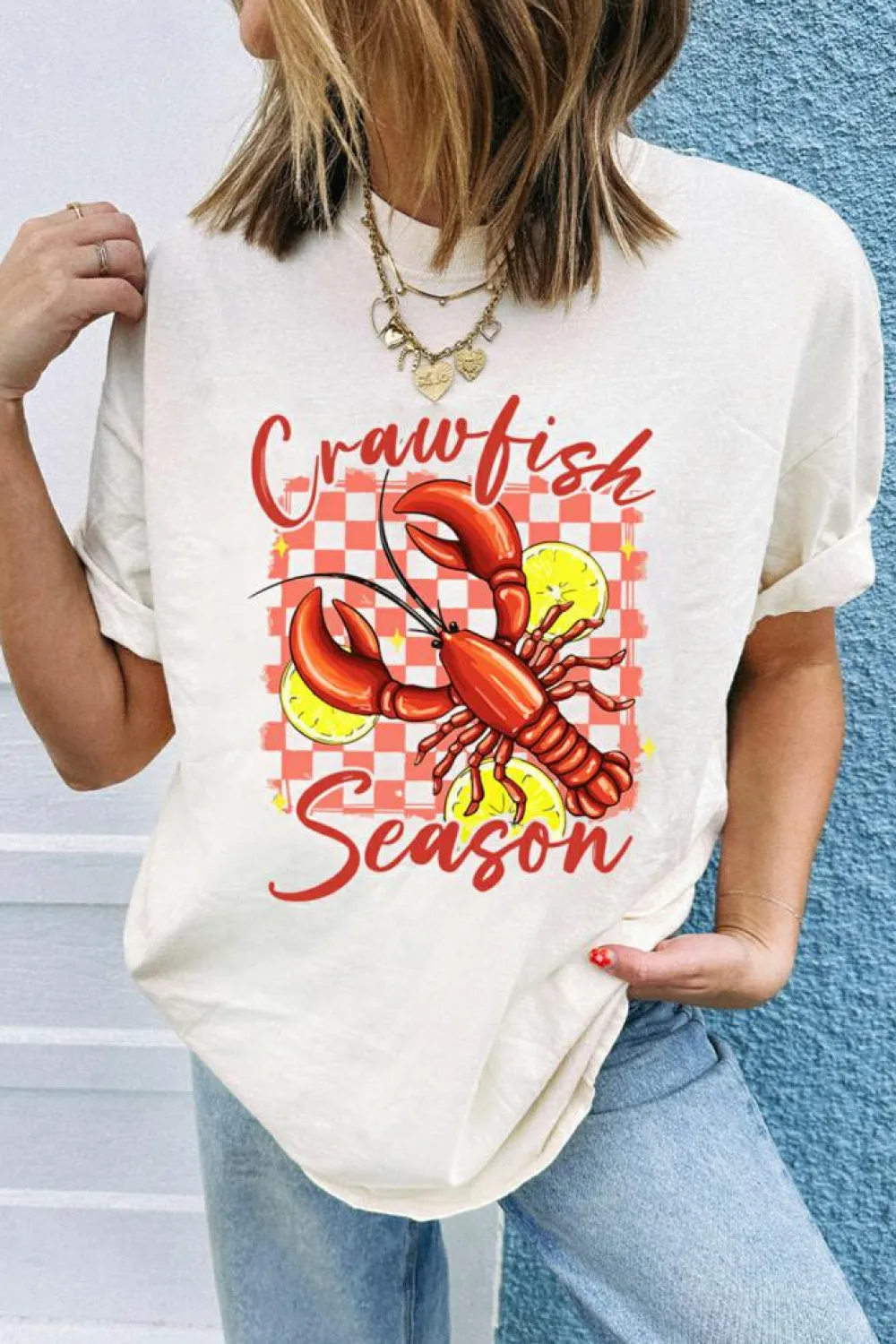 Outlet Dear-Lover Crawfish Season Graphic Fashion Summer T Shirt White