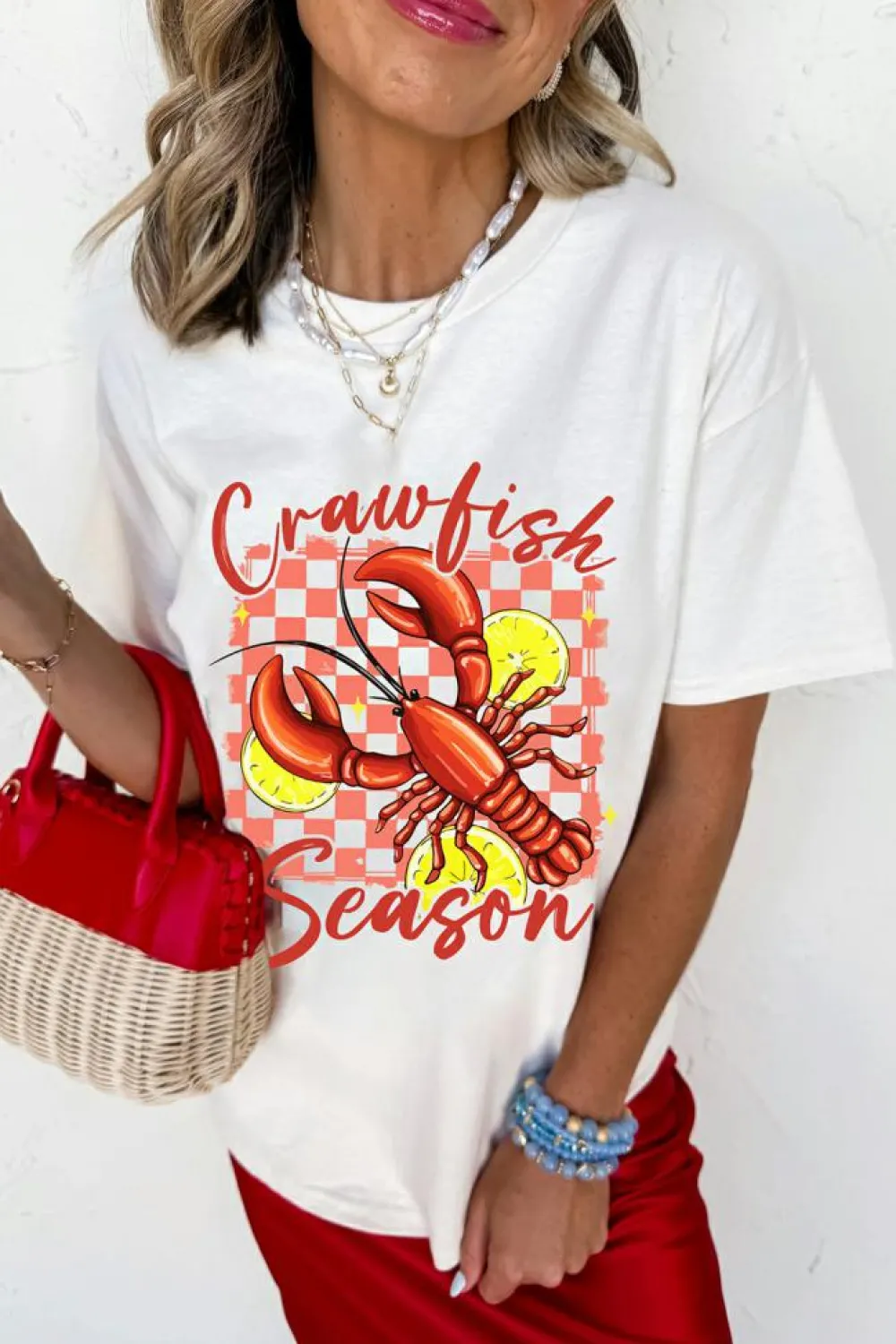 Outlet Dear-Lover Crawfish Season Graphic Fashion Summer T Shirt White