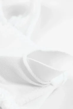Sale Dear-Lover Crinkle Textured Asymmetric One Shoulder Bikini Swimsuit White