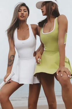 Online Dear-Lover Crisscross Cut Out High Waist Workout Dress White