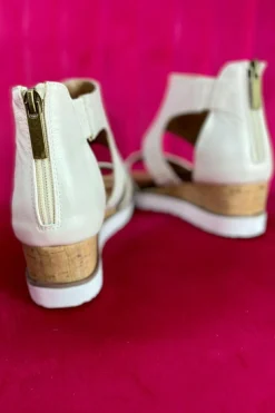 Outlet Dear-Lover Crisscross Detail Hollowed Leather Gladiator Sandals White