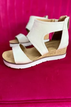 Outlet Dear-Lover Crisscross Detail Hollowed Leather Gladiator Sandals White