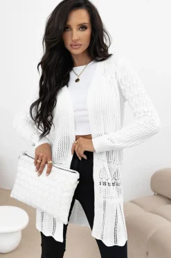 Hot Dear-Lover Crochet Hollow Out Open Front Cardigan White