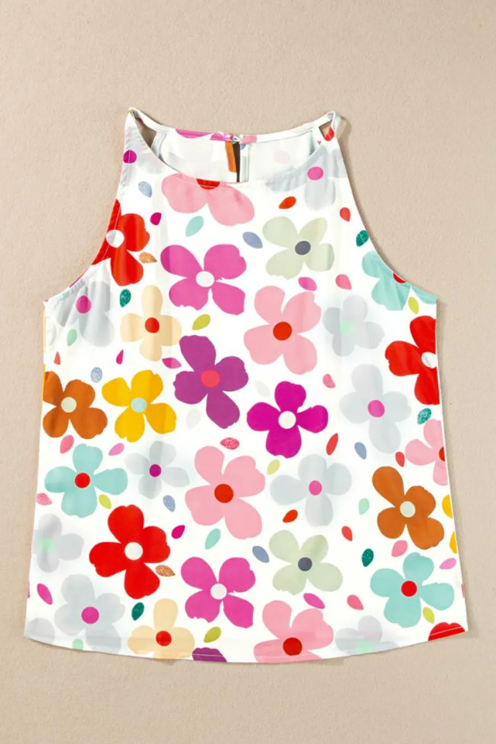 Discount Dear-Lover Cute Floral Print Vest White