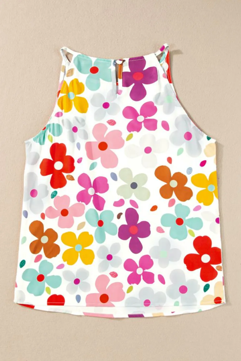 Discount Dear-Lover Cute Floral Print Vest White