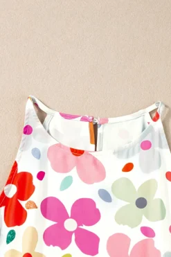Discount Dear-Lover Cute Floral Print Vest White