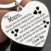 New Dear-Lover Dear Mum Gift Heart Pendant Key Ring White