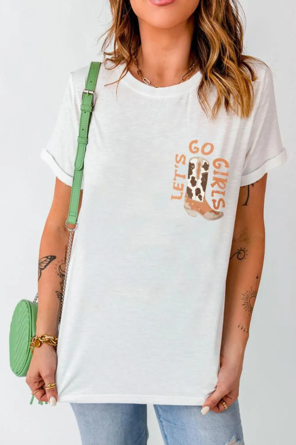 Best Dear-Lover Double-Side Cowboy Hat & Boots Graphic Tee White