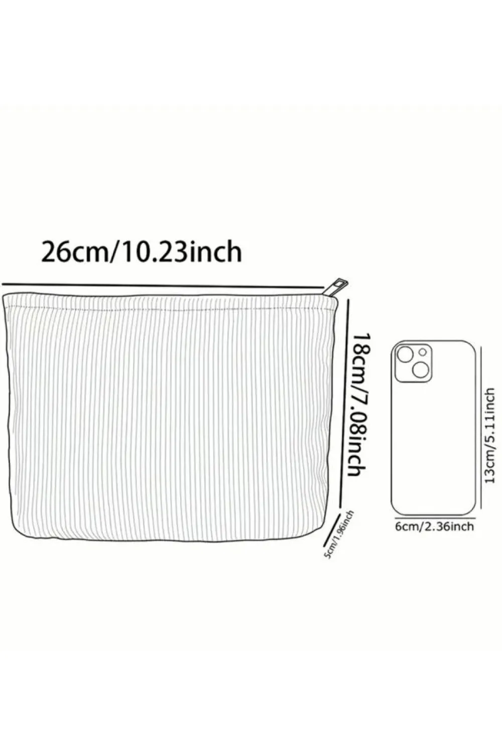 Fashion Dear-Lover Easter Bunny Print Corduroy Makeup Storage Bag White